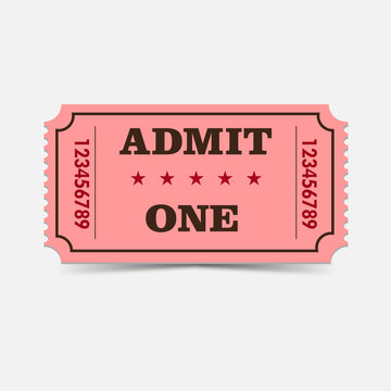 Admit one ticket. Vintage admission ticket .