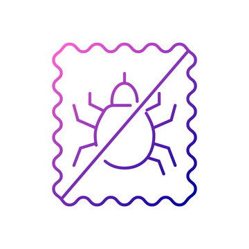 Dust Mite Repellent Outline Icon. Fabric Feature. Textile Industry. Insect Protection. Gradient Symbol