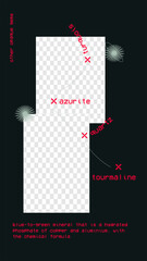 Black Vertical Stories Template for Social Media with Red Quotes. Put Your Content Under Background. Vector illustration