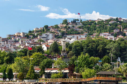 Kocaeli  (Izmit)  city view, the historical izmit clock tower is visible in the middle