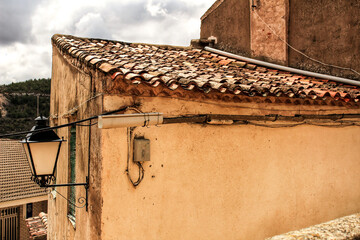 Roof of stone house in Jorquera village