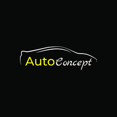 Auto Concept logo on black background. Transport company logo
