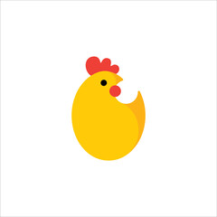 Chicken vector illustration. Chicken stylized drawing logo. Chicken abstract logotype. Part of set.