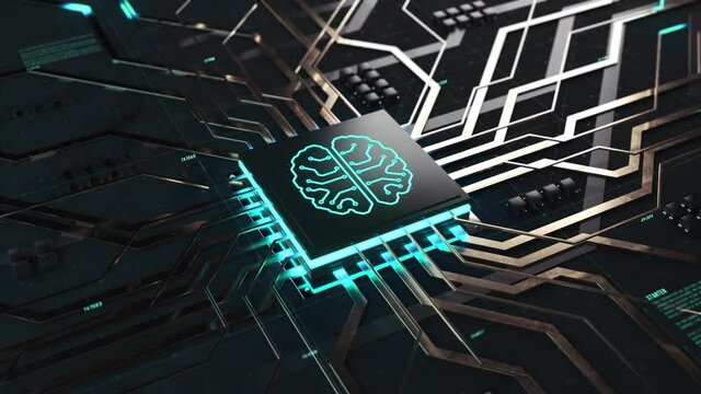 Artificial intelligence visualization animation concept