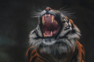 Portrait of sumatran tiger - obrazy, fototapety, plakaty