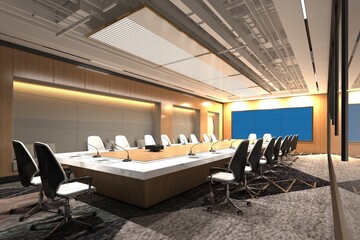 3d render of modern working office