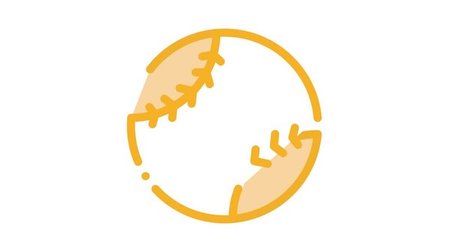 Baseball Ball Icon Animation. color Baseball Ball animated icon on white background