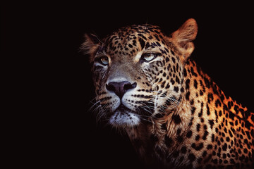 Fototapeta na wymiar Portrait ceylon leopard