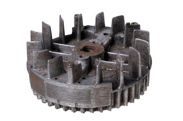 Magneto from an old four-stroke internal combustion engine. Spare parts used for repair in a car...