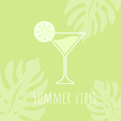 vector illustration with cocktail. summer vibes