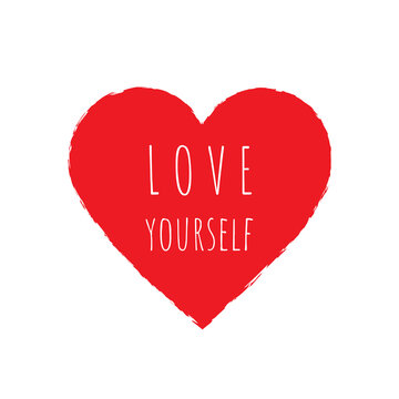 love yourself lettering. valentine vector