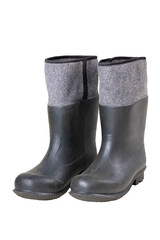 Rubber boots for production workers. Work clothes which workers working in the field are equipped with.