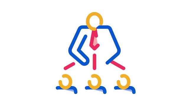 Man Leadership Icon Animation. color Man Leadership animated icon on white background