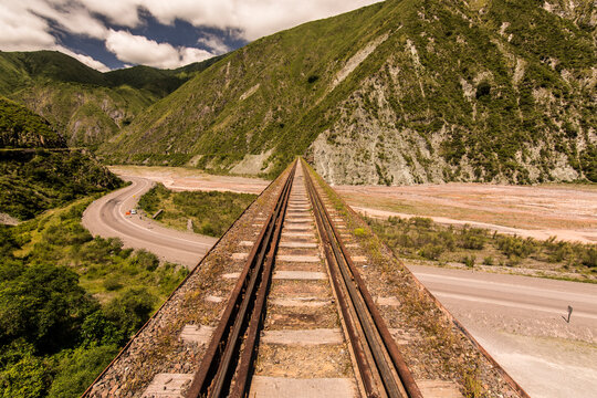 Bridge construction from a train line called Tren de las nubes (Cloud´s Train), an iconic train line because of the height of the train tracks, today only used for tourism. Salta, Argentina
