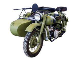 soviet military motorcycle with a machine gun