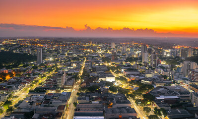 City at sunset, Amazing sunset in the city, Brazilian city