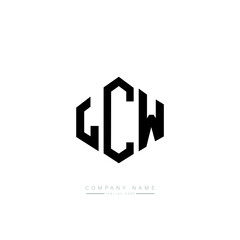 LCW letter logo design with polygon shape. LCW polygon logo monogram. LCW cube logo design. LCW hexagon vector logo template white and black colors. LCW monogram, LCW business and real estate logo. 