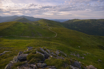 Fototapeta na wymiar Chornohora ridge, panorama of Carpathian Mountains, Ukraine