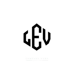 LEV letter logo design with polygon shape. LEV polygon logo monogram. LEV cube logo design. LEV hexagon vector logo template white and black colors. LEV monogram, LEV business and real estate logo. 