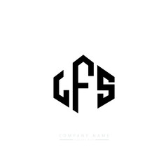 LFS letter logo design with polygon shape. LFS polygon logo monogram. LFS cube logo design. LFS hexagon vector logo template white and black colors. LFS monogram, LFS business and real estate logo. 