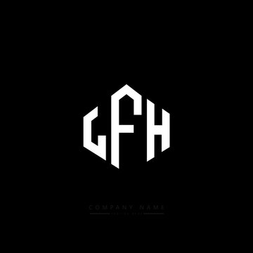 LFH letter logo design with polygon shape. LFH polygon logo monogram. LFH cube logo design. LFH hexagon vector logo template white and black colors. LFH monogram, LFH business and real estate logo. 
