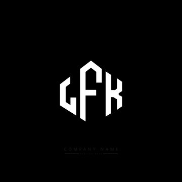 LFK letter logo design with polygon shape. LFK polygon logo monogram. LFK cube logo design. LFK hexagon vector logo template white and black colors. LFK monogram, LFK business and real estate logo. 