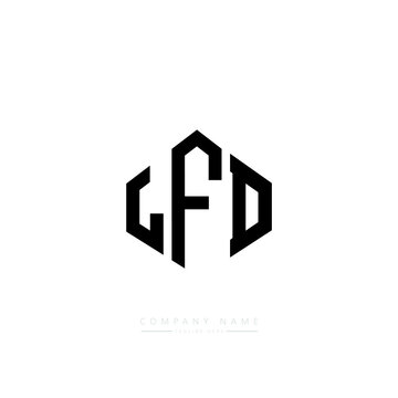 LFD letter logo design with polygon shape. LFD polygon logo monogram. LFD cube logo design. LFD hexagon vector logo template white and black colors. LFD monogram, LFD business and real estate logo. 