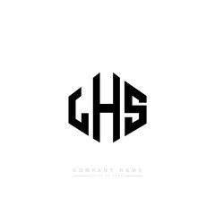 LHS letter logo design with polygon shape. LHS polygon logo monogram. LHS cube logo design. LHS hexagon vector logo template white and black colors. LHS monogram, LHS business and real estate logo. 