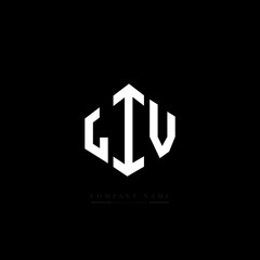 LIV letter logo design with polygon shape. LIV polygon logo monogram. LIV cube logo design. LIV hexagon vector logo template white and black colors. LIV monogram, LIV business and real estate logo. 