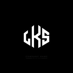 LKS letter logo design with polygon shape. LKS polygon logo monogram. LKS cube logo design. LKS hexagon vector logo template white and black colors. LKS monogram, LKS business and real estate logo. 
