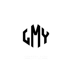 LMY letter logo design with polygon shape. LMY polygon logo monogram. LMY cube logo design. LMY hexagon vector logo template white and black colors. LMY monogram, LMY business and real estate logo. 