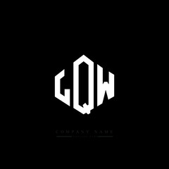 LQW letter logo design with polygon shape. LQW polygon logo monogram. LQW cube logo design. LQW hexagon vector logo template white and black colors. LQW monogram, LQW business and real estate logo. 