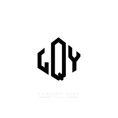 LQY letter logo design with polygon shape. LQY polygon logo monogram. LQY cube logo design. LQY hexagon vector logo template white and black colors. LQY monogram, LQY business and real estate logo. 