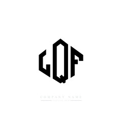 LQF letter logo design with polygon shape. LQF polygon logo monogram. LQF cube logo design. LQF hexagon vector logo template white and black colors. LQF monogram, LQF business and real estate logo. 