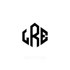 LRE letter logo design with polygon shape. LRE polygon logo monogram. LRE cube logo design. LRE hexagon vector logo template white and black colors. LRE monogram, LRE business and real estate logo. 
