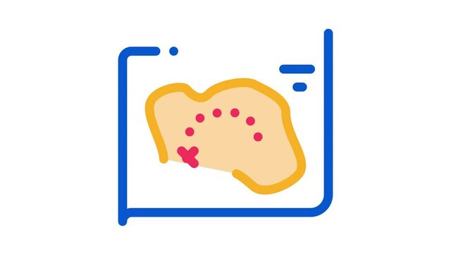 Map Treasure Icon Animation. color Map Treasure animated icon on white background