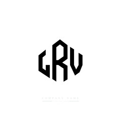 LRV letter logo design with polygon shape. LRV polygon logo monogram. LRV cube logo design. LRV hexagon vector logo template white and black colors. LRV monogram, LRV business and real estate logo. 