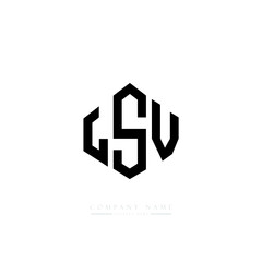LSV letter logo design with polygon shape. LSV polygon logo monogram. LSV cube logo design. LSV hexagon vector logo template white and black colors. LSV monogram, LSV business and real estate logo. 