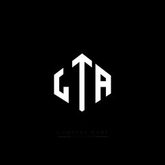 LTA letter logo design with polygon shape. LTA polygon logo monogram. LTA cube logo design. LTA hexagon vector logo template white and black colors. LTA monogram, LTA business and real estate logo. 