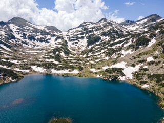 Fototapeta na wymiar Aerial view of Popovo Lake at Pirin Mountain, Bulgaria