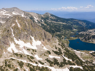Aerial view of Popovo Lake at Pirin Mountain, Bulgaria