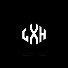 LXH letter logo design with polygon shape. LXH polygon logo monogram. LXH cube logo design. LXH hexagon vector logo template white and black colors. LXH monogram, LXH business and real estate logo. 