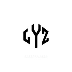 LYZ letter logo design with polygon shape. LYZ polygon logo monogram. LYZ cube logo design. LYZ hexagon vector logo template white and black colors. LYZ monogram, LYZ business and real estate logo. 