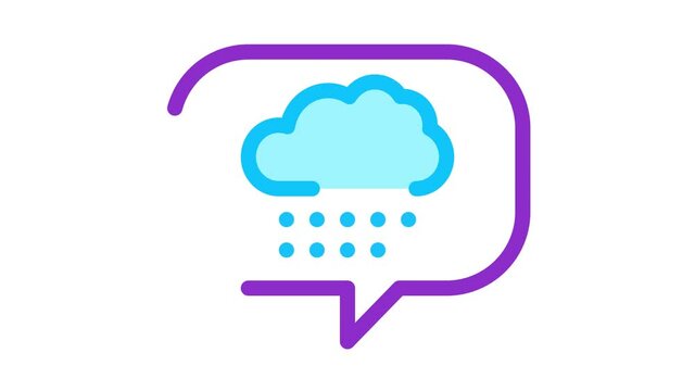 Rain Cloud Frame Icon Animation. color Rain Cloud Frame animated icon on white background
