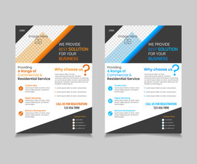 Corporate Business Flyer design. Editable vector template in A4 size.