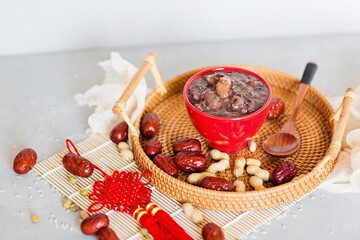 Chinese traditional food, Laba porridge. Breakfast cereals, healthy eating. Laba festival, Chinese New Year, Spring festival concept