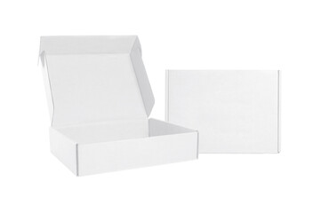 white paper box isolated on white