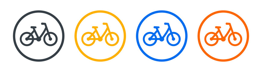 Bike or bicycle icon isolated on white background.
