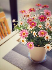 flowers on the table