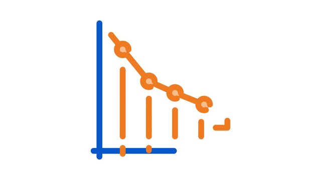 Falling Chart Icon Animation. color Falling Chart animated icon on white background